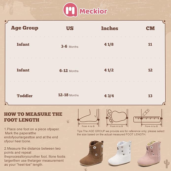 Meckior Baby Girls Cowboy Tassel Boots Side Zipper Moccasins Soft Bottom - Image 6
