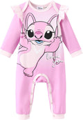 Disney Stitch Princess Minnie Winnie Marvel Baby Girls Ruffle Long Sleeve by Disney