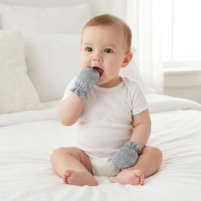 phnydreg 8 Packs Newborn Baby Mittens Infant Scratch Gloves Elastic Wrist Gloves - Image 3