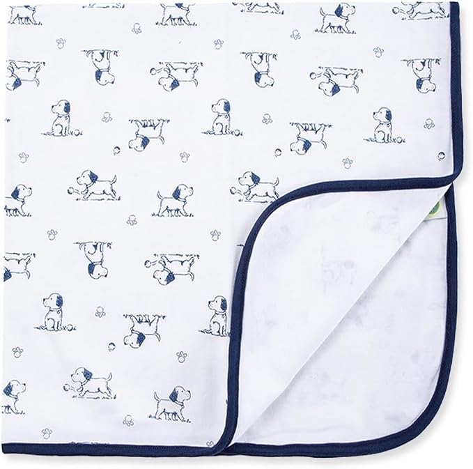 Little Me Blankets for Baby Boys' Puppy Toile Swaddling Receiving Blanket - Image 3