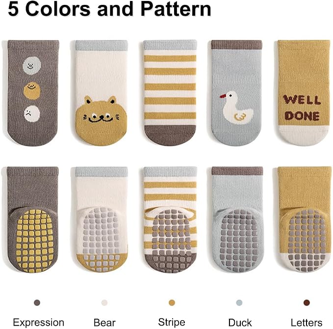 Exegawe Toddler Non Slip Socks, Cute Baby Socks - Image 3
