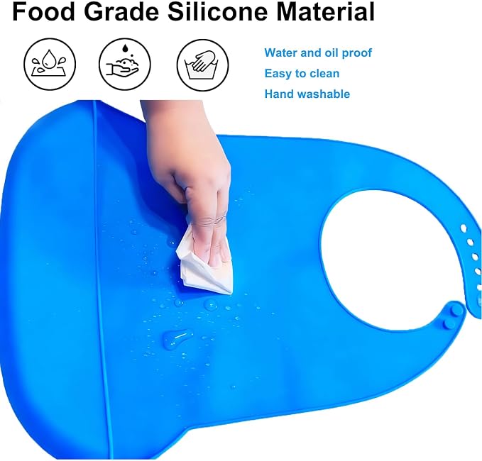 Silicone Adult Bib, Adjustable and Washable Bib - Image 5
