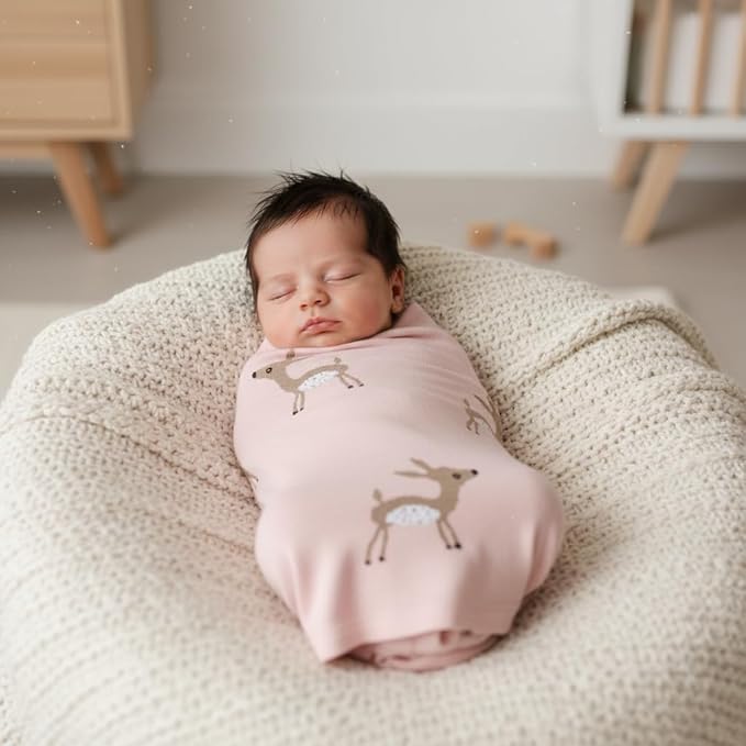 Knit Baby Swaddle Blanket - Image 2