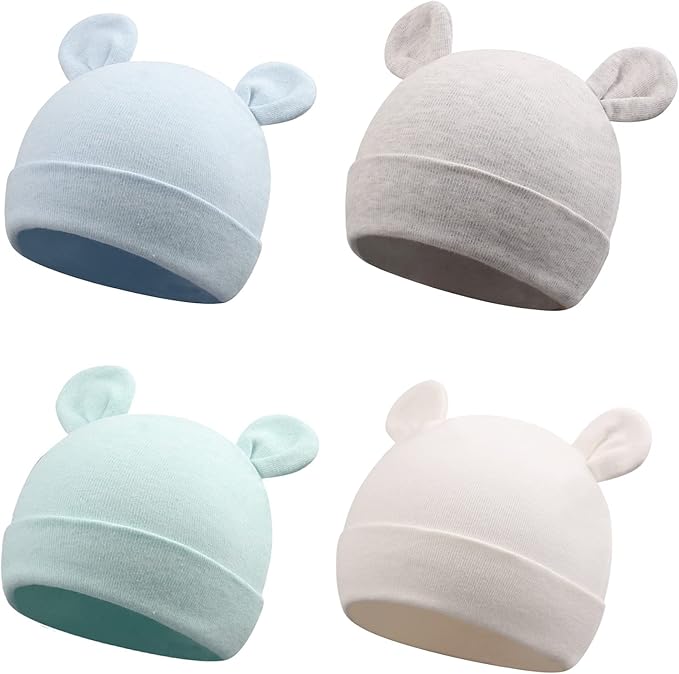 Cotton Newborn Baby Girls Hat Spring Newborn Boys Hat Cute Rabbit Infant Beanie by JANGANNSA