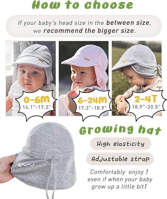 FURTALK Baby Sun Hat UPF 50+ UV Ray Sun Protection Cotton Toddler Hats - Image 6