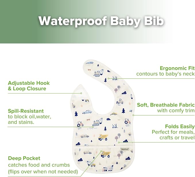 haakaa Waterproof Baby Bibs for Eating 2pcs for 6-24M - Image 5