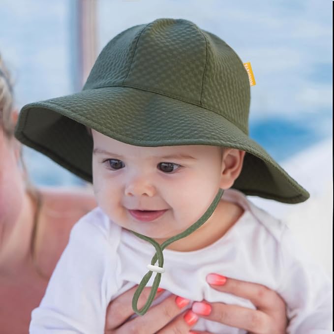 HONGTEYA Baby Sun Hat Wide Brim Adjustable Toddler Beach Bucket Hat | Soft - Image 5