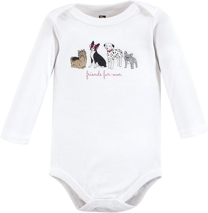 Hudson Baby Baby Girls' Cotton Long-sleeve Bodysuits 3-pack - Image 5