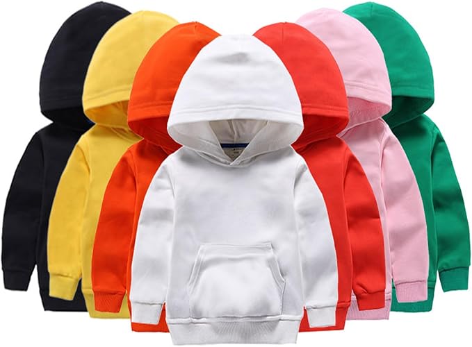 Baby Kids Boy Girl Solid Casual Pocket Hoodie Sweatershirt Long Sleeve Pullover - Image 4