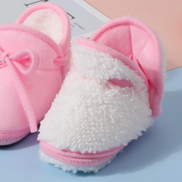 Baby Booties Newborn Fleece First Walking Shoes Non-Slip Sole Slippers Cozy - Image 4