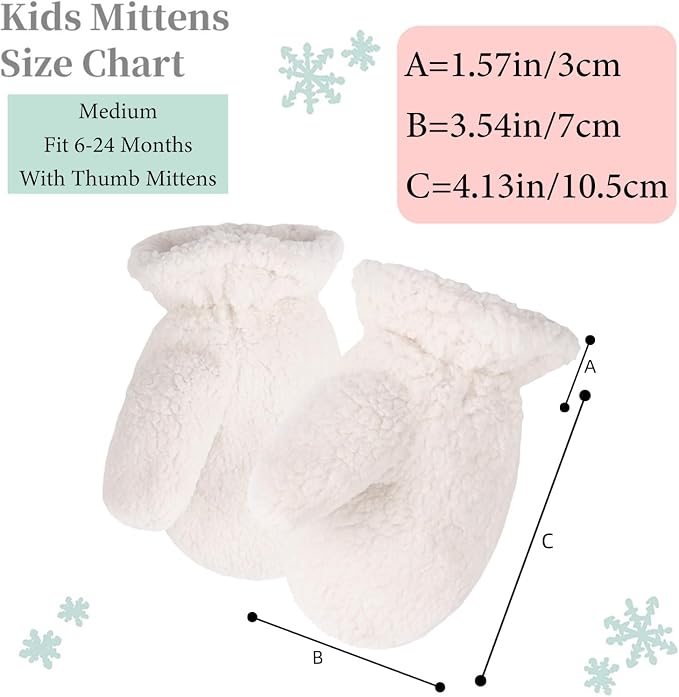Zsedrut Baby Boys Winter Glove Warm Toddler Infant Girls Mittens Fleece Lined - Image 6