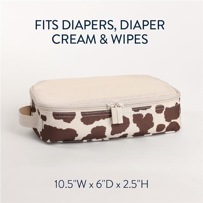 Itzy Ritzy Packing Cubes for Travel Set of 3 Packing Organizers; Each Travel Cube Features a Mesh Top, Double Zippers and a Fabric Handle (Cow Print)