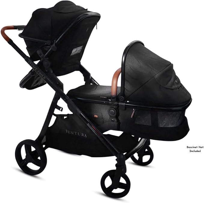 Venice Child Midnight Ventura Single to Double Sit-and-Stand Stroller & 2nd Toddler Seat (Package # 3)