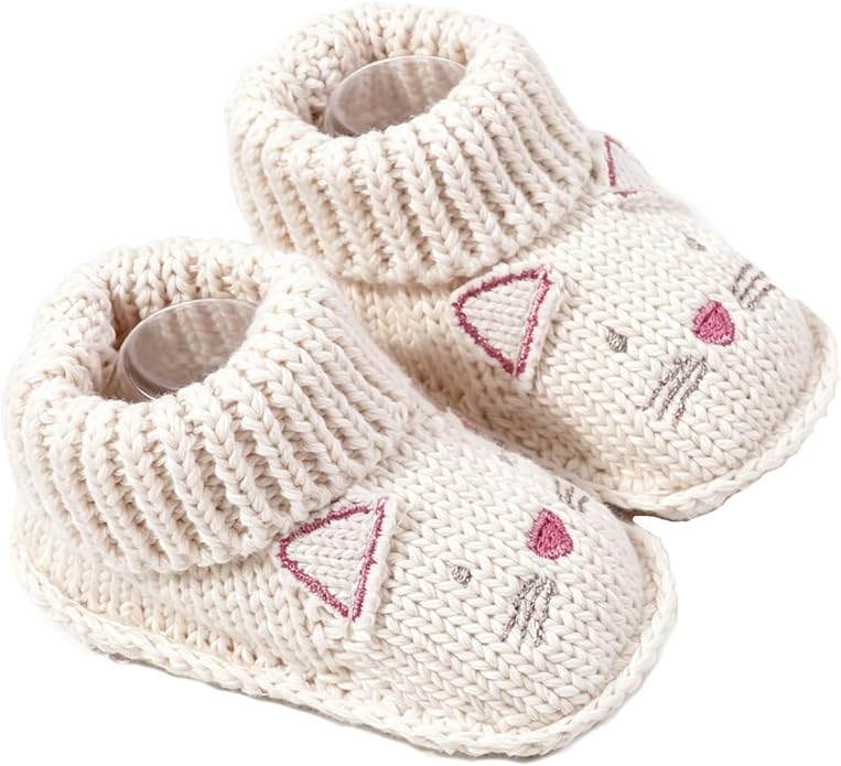 Newborn Baby Boy Girl Knit Booties Soft Sole Non-Slip First Walking Shoes | by Unknown