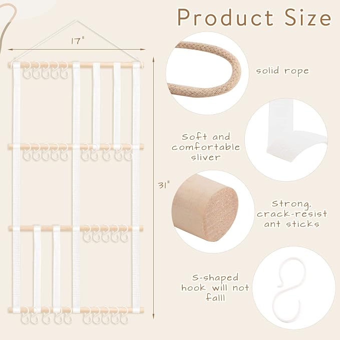 POVETIRE Headband Holder Hair Bows Organizer Baby Headbands Hair Accessories - Image 3