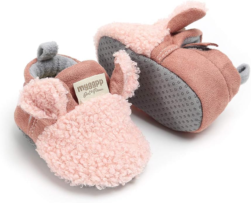 Ohwawadi Infant Baby Boys Girls Slippers Cozy Fleece Booties Soft Bottom Warm - Image 7