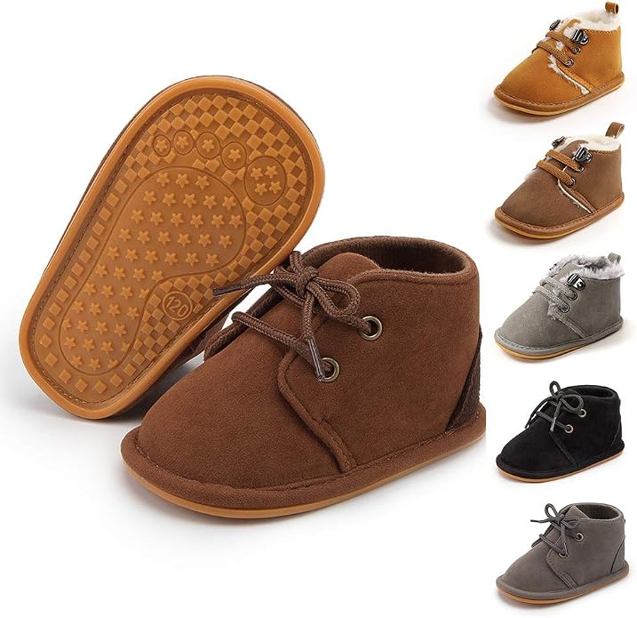 Meckior Baby Booties Newborn Infant Unisex Baby Girls Boys Velvet Rubber by Meckior