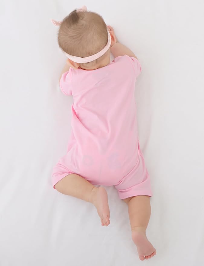 Jimonda Baby Rompers Cotton Boys Girls Short Sleeve Sleepers Pajamas Pjs | Two - Image 3