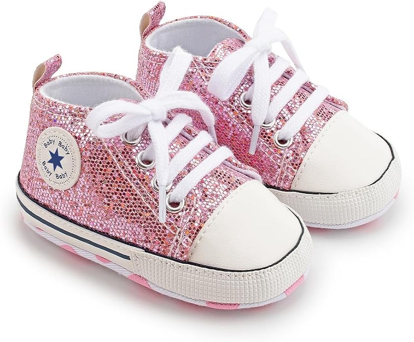 Unisex Baby Girls Boys Canvas High-top Shoes, Newborn Infant Anti-Slip Soft - Image 4