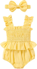 YOUNGER TREE Baby girl Romper Infant Summer Clothes Ruffle Sleeveless One Piece by YOUNGERTREE