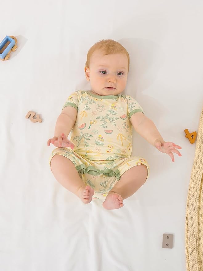 GUISBY Baby Rayon Romper Pajamas, 0-24M | Silky Soft Feel，Snap Closure，Footless - Image 3