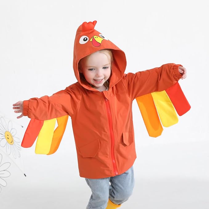YOUNGER TREE Toddler Baby Boy Girl Duck Raincoat Cute Cartoon Hoodie Zipper - Image 2