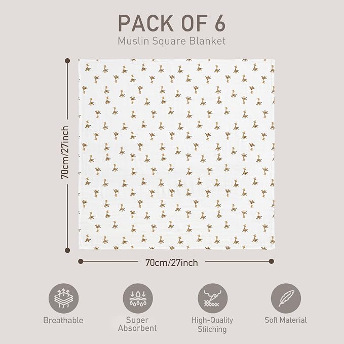 GLLQUEN BABY Receiving Blankets Muslin Swaddle Blanket - Image 5