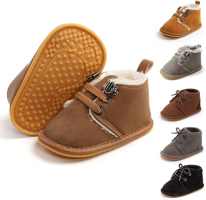 Meckior Baby Booties Newborn Infant Unisex Baby Girls Boys Velvet Rubber by Meckior