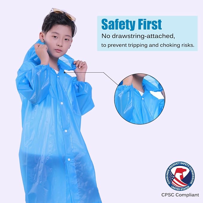 Kids Rain Jacket, 2 Pack Rain Ponchos - Image 4