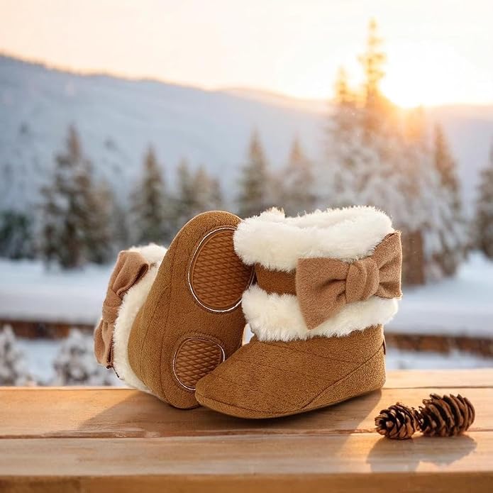 Ohwawadi Infant Baby Boots Boys Girls Cozy Fleece Slippers Snow Boots Winter - Image 3
