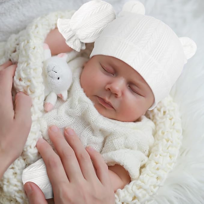 Newborn Baby Hat and Mittens Set Bear Ears Toddler Infant Beanie Caps Newborn - Image 5