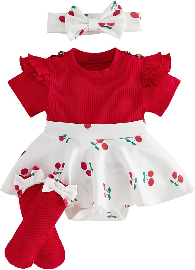 Giraropa Newborn Baby Girl Clothes Smocked Bubble Romper Dress + Socks + by Giraropa