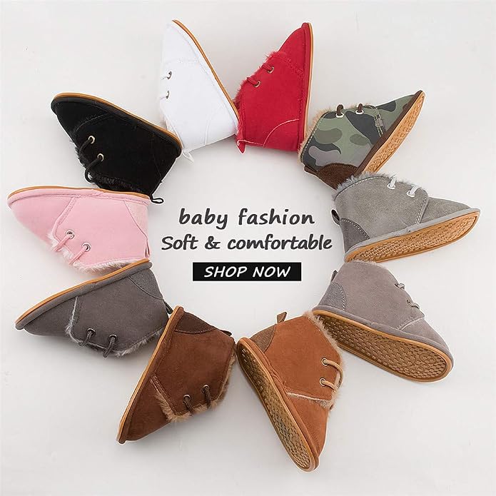 Meckior Baby Booties Newborn Infant Unisex Baby Girls Boys Velvet Rubber - Image 3