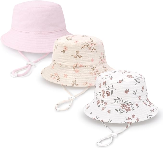 Baby Sun Hat Infant Toddler Summer Cotton Yarn Bucket Hat by DANMY