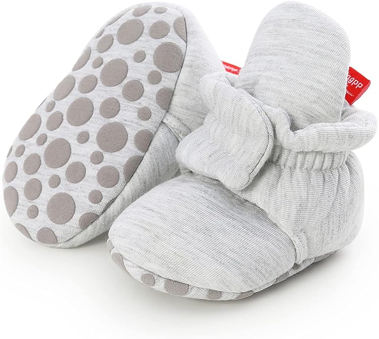 ohsofy Newborn Baby Cotton Booties Stay On Slipper Winter Warm Soft Shoes by ohsofy