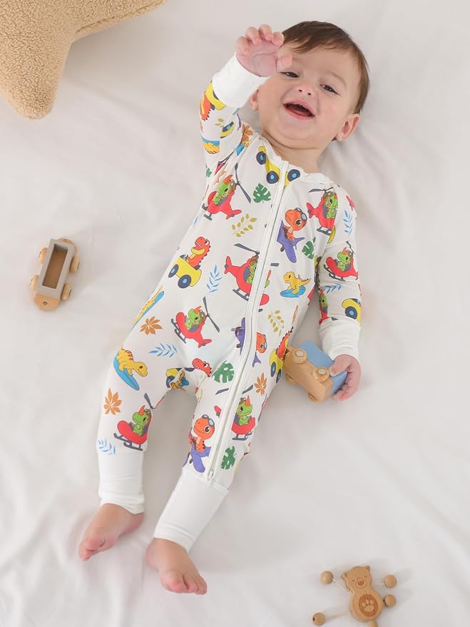 GUISBY Baby Footless Pajamas, Rayon of Bamboo, NB-2T | Rayon of bamboo softness - Image 6