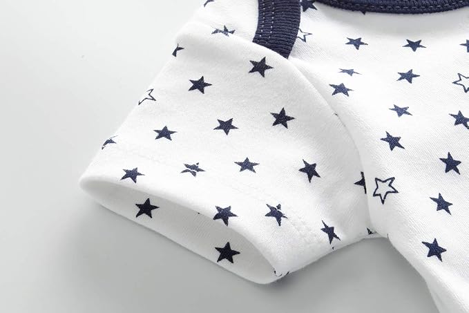 Kiddiezoom Baby Bodysuit Newborn Short Sleeve baby One-Piece Cotton 5-Pack baby - Image 3
