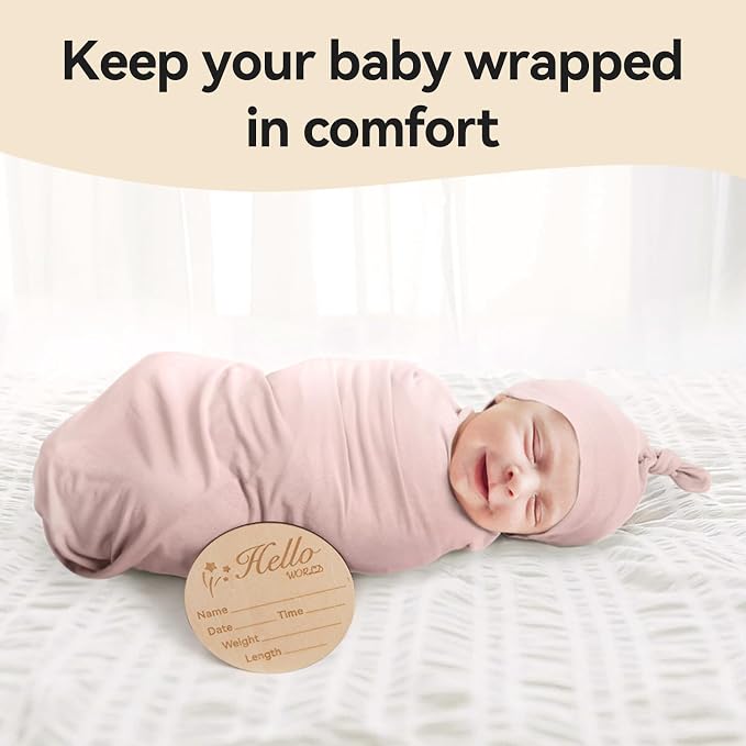 BubblePanda Rayon Made from Bamboo Newborn Swaddle Blankets 47"x47" 2-Packs | - Image 4
