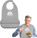 Silicone Adult Bibs with Crumb Catcher, Washable and Adjustable Adult Bibs by EpoBob