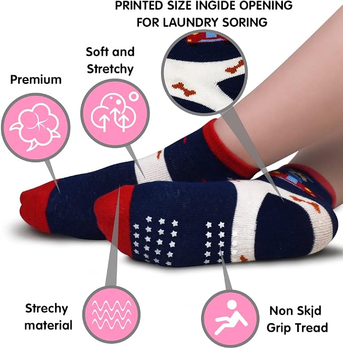 Tphon Non Slip Kids Toddler Socks - Image 5