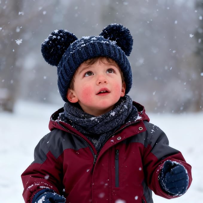 Yuoahcn Baby Girl Beanie Winter Baby Boy Hat Pom pom Warm Infant Toddler Cold - Image 2