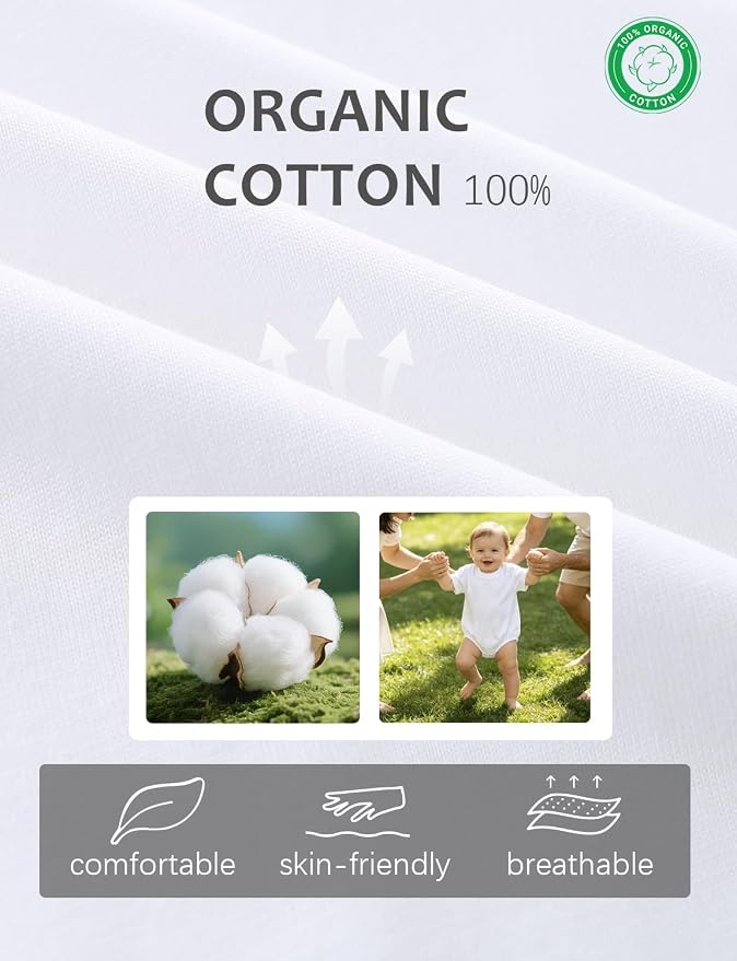 Baby Bubble Onesie Romper 100% Organic Cotton Clothes Short Sleeve Summer Solid - Image 3