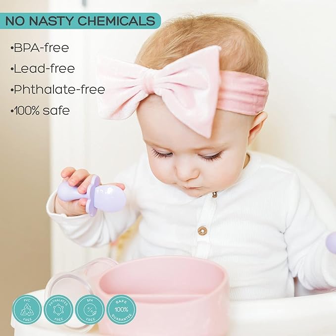 Grabease Baby Feeding Utensils Set - Infant and Baby Fork and Spoon for Ages 1-11 Months, BPAs and Phthalate-Free Cutlery, Plastic, 1 Set, Orange