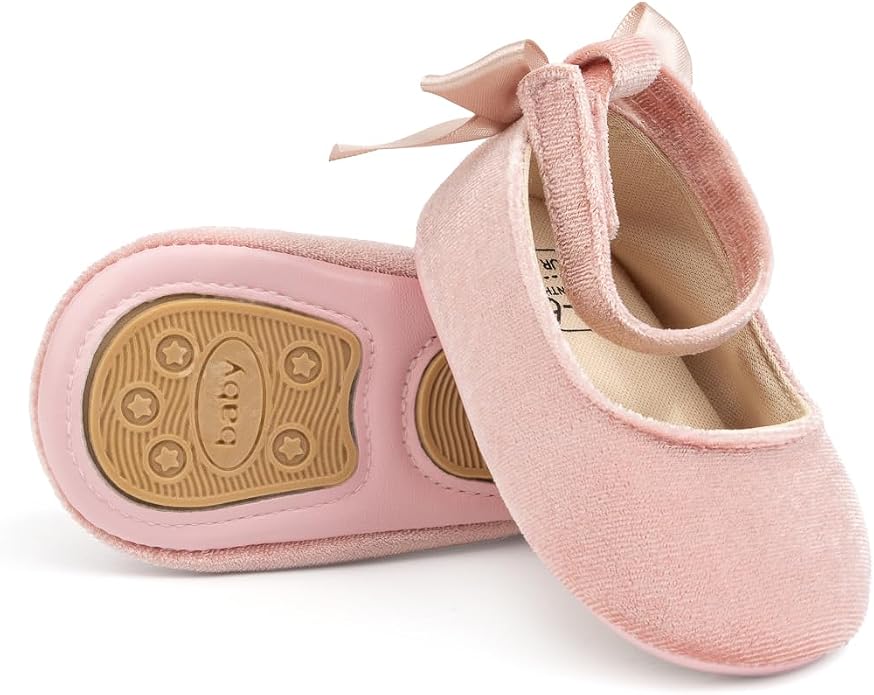 KIDSUN Infant Baby Girls Mary Jane Shoes Non-Slip Rubber Sole Ballet Slippers by KIDSUN