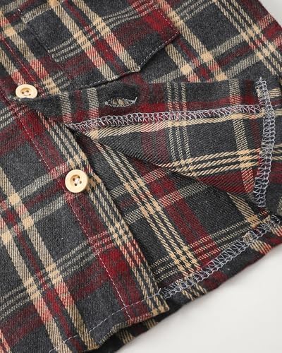 Toddler Baby Boy Long Sleeve Shirt Flannel Buffalo Plaid Shirts Button Down - Image 5