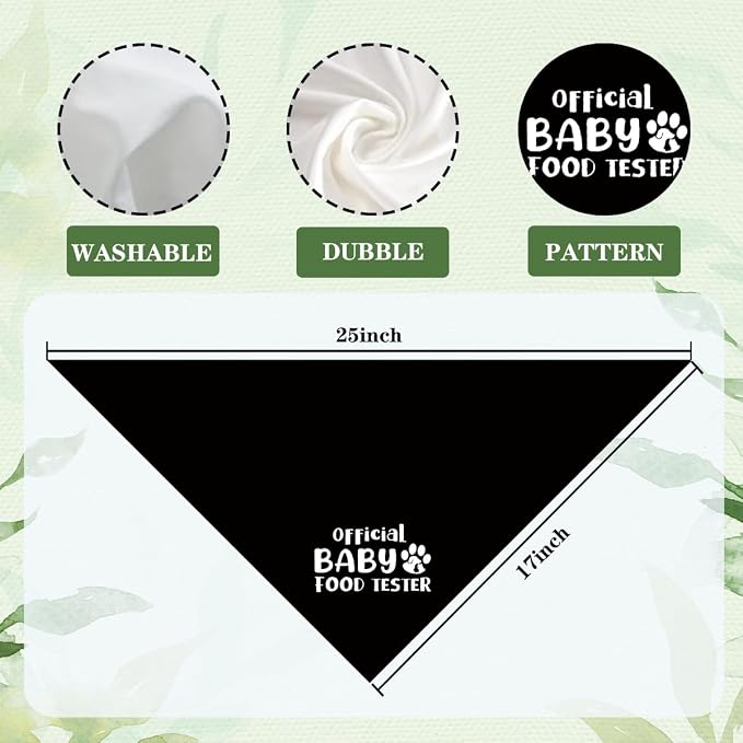 Official Food Tester Dog Bandana, Funny Pregnancy Announcement Pet Scarf - Image 2