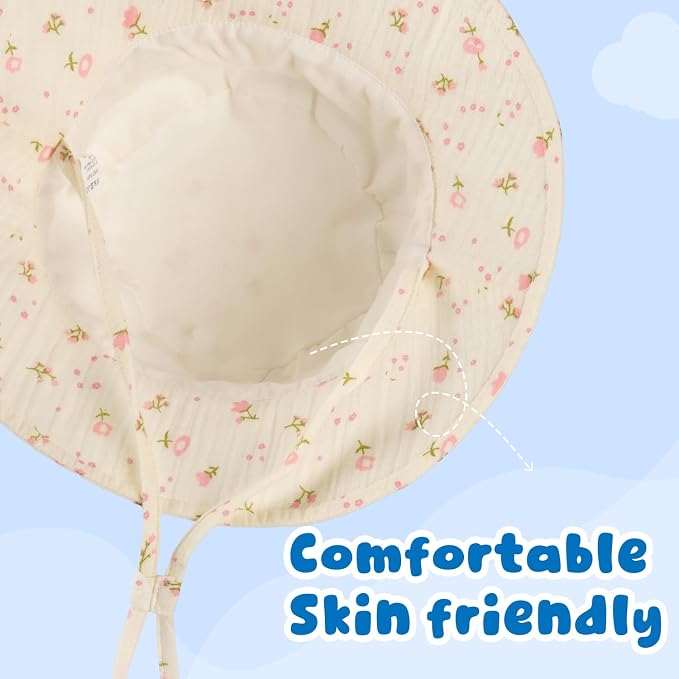 Muslin Baby Sun Hat Sun Protection Baby Toddler Bucket Hats - Image 2