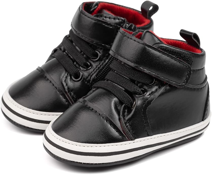Meckior Toddler Baby Boys Girls High Tops Ankle Sneakers Soft Anti-Slip Sole PU by Meckior