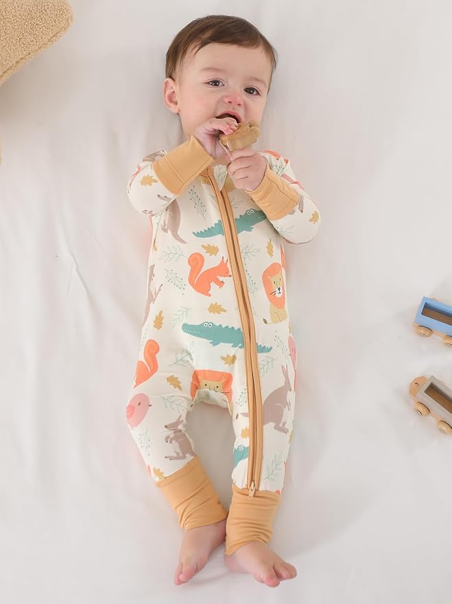 GUISBY Baby Footless Pajamas, Rayon of Bamboo, NB-2T | Rayon of bamboo softness - Image 4