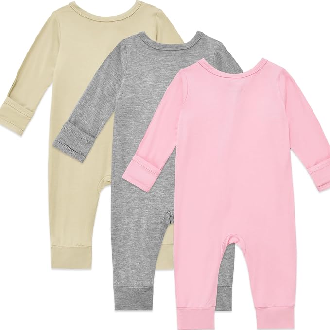 Aablexema Baby Footless Pajamas Rayon of Bamboo Romper | 3pcs Infant 2-way - Image 2